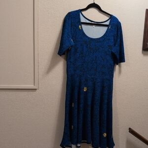 Blue Patterned Women's Dress